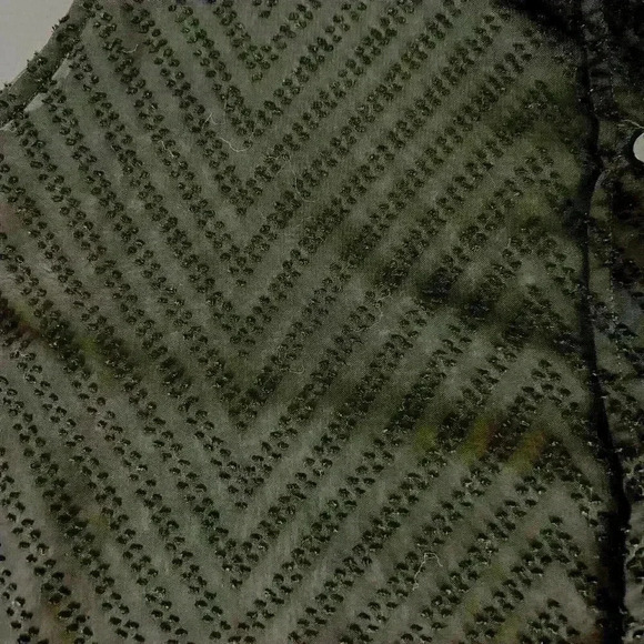 Tahari Womens Black Sheer Sleeveless Collared Chevron Design Top Blouse - Picture 7 of 11